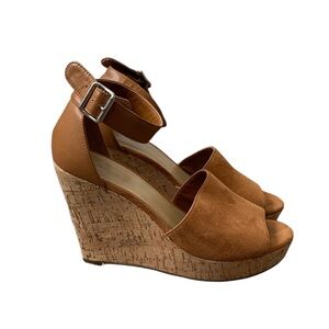 Marc Fisher Wander brown wedges size 7.5 boho classic basic spring summer fall